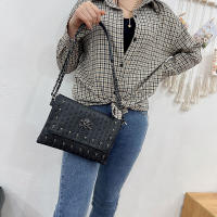 Bolso de mensajero con remaches de marca Vintage para mujer, bandolera cruzada de hombro, bolso Punk con Calavera, bolsos con solapa para mujer - details 14