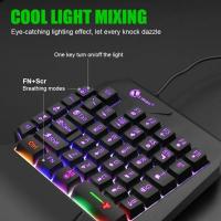 Mini teclado de una mano, teclado USB ultradelgado para juegos, retroiluminación con cable, Teclado mecánico para juegos, PC de escritorio - details 5
