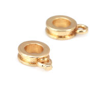 Círculo redondo de latón de Color dorado de 18K, pulseras con agujeros grandes, collares de cuentas, colgantes, conectores, suministros para fabricación de joyas - details 14