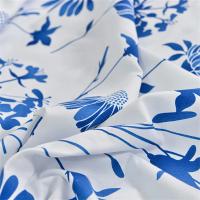 Sábana de Cama Impresa con Flor Azul Funda de Almohada de Lino Reactive para Cama Individual/Reina/Rey Protector de Almohada de Tela Elástica - details 4