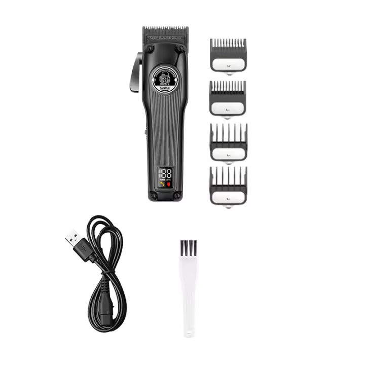 Kemei-cortadora de pelo profesional para peluquero máquina de corte de pelo eléctrica sin escobillas con Motor DLC cuchilla que se desvanece - 1