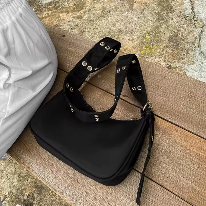 Bolso bandolera de nailon para mujer, informal e impermeable, estilo vintage coreano - 1