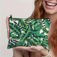 Bolso De Maquillaje Portátil De Viaje Estampado De Hoja Tropical Bolso De Almacenamiento Para Cosméticos Estilo Fashion Cierre De Cremallera Material De Poliéster - details 6