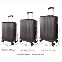 Set de Maletas DreamTravel Modernas a Rayas Equipaje Rígido Antiarañazos con Ruedas Silenciosas de 360° 7 Colores Vivos (NegroRojoAzulAzulMilitarRosaGrisCafe) - details 1