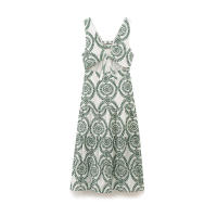 BUNO-2025 nuevo diseño casual elegante para mujer con decoración de lazo estilo europeo americano y vestido bordado hueco - details 1