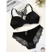 Conjunto de Lencería de Encaje para Mujer Bragas con Hebilla Frontal, Push Up, Bragas con Cinturón de Festón 1 Pieza - details 1