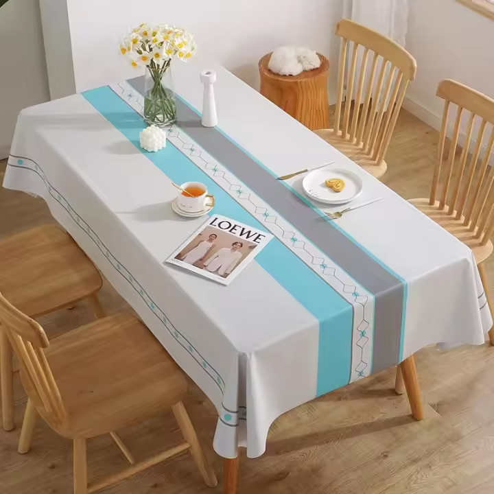Mantel de poliéster Rectangular impermeable con diseño de estilo conciso moderno, decoración del hogar, cocina, sala de estar, fiesta de boda - 1
