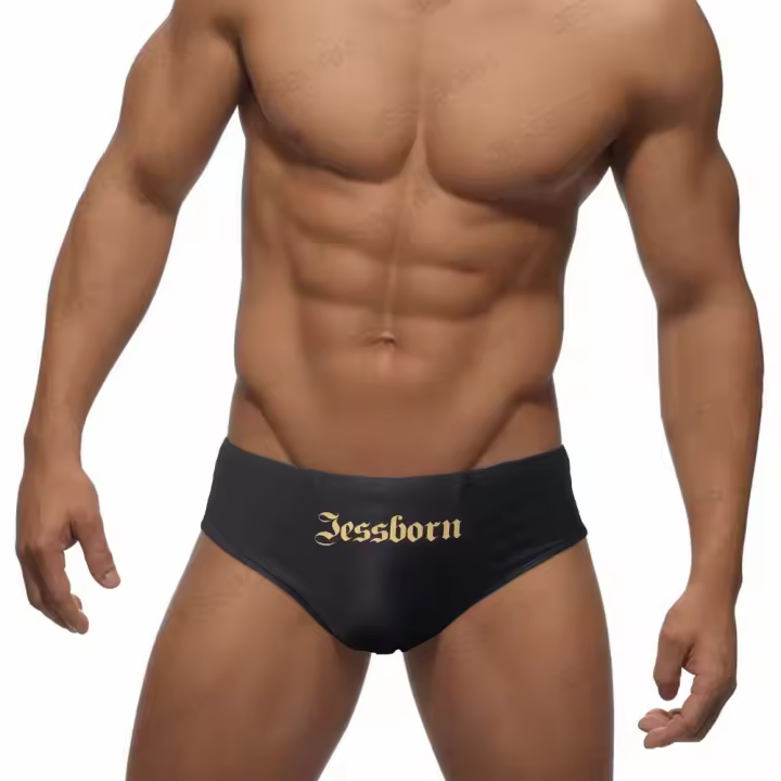 Jessborn bañador triangular con estampado de alas para hombre, traje de baño sexy de cintura media, ropa de baño de verano para playa y primavera - 1