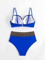 Bikini de cintura alta para mujer, traje de baño de dos piezas con realce, ropa de playa, 2024 - details 10