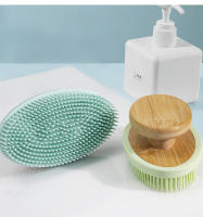 Nuevo cepillo de baño de silicona mango de bambú cepillo de baño cepillo de limpieza cerdas suaves no dañan la piel cepillo de baño de madera de bambú - details 13