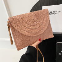 Bolso cruzado de hombro tejido de paja para mujer, bolso de mano de playa, bolsos de sobre hechos a mano informales de verano - details 24