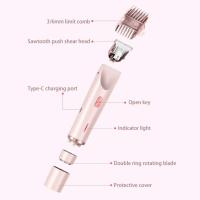 Maquinilla de afeitar eléctrica de doble cabezal para mujer, recargable, en seco y húmedo, sin dolor, Shaer hine, para áreas privadas del cuerpo - details 12