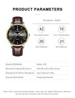 Reloj de Cuero de Lujo para Hombres Automático Impermeable Luminoso Fecha de Semana Marca Superior - details 6