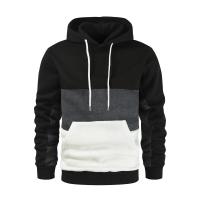 Sudadera con capucha de retales para hombre, ropa informal holgada de lana, ropa de calle cálida, moda masculina, prendas de vestir deportivas de otoño e invierno - details 25