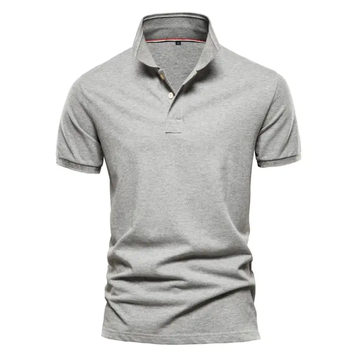 nuevos Polos de algodón para hombre, Polo clásico de Color sólido, Polo Social de negocios informal de alta calidad para hombre - 1