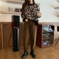 Suéteres de punto para mujer, Jersey holgado Vintage de estilo perezoso, blusa para mujer, jerséis con cuello redondo para otoño e invierno 2024 - details 6