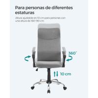Silla ergonómica para Sala de Reuniones, Asiento Giratorio, Asiento Acolchado, Regulable en Altura e inclinable, Capacidad de Carga 120 kg, Negro - details 14