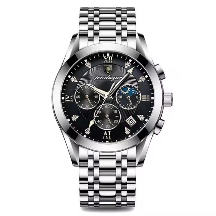 POEDAGAR Nuevo impermeable luminoso reloj de hombre estudiante moda tendencia calendario modelo - 1