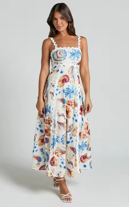 025 primavera y verano europeos y americanos nuevo vestido de empalme con tirantes estampado INS vestido suelto informal de vacaciones - 1