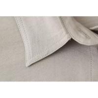 - Conjunto de dos piezas para mujer, tres piezas informales de color caqui sólido, camisa holgada, pantalones de pierna recta de sarga - details 6