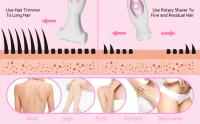 Maquinillas de afeitar eléctricas para mujer, recortadora de bikini, afeitadora inalámbrica 4 en 1 para mujer, removedor de pelo húmedo/seco con pantalla LED, kit de aseo indoloro para nariz, cuerpo y áreas íntimas - details 2
