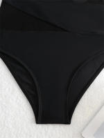Bañador de una pieza con realce para mujer, traje de baño liso, Monokini Sexy con tirantes, ropa de playa para verano, 2024 - details 6