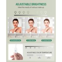 Tocador con Espejo y 10 Luces LED, tocador de Maquillaje con 3 estantes y 4 Compartimentos Abiertos, tocador con cajón Grande y Armario, 3 Luces Ajustables, Blanco - details 1