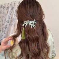Horquilla con borla de hoja, traje Tang, pinza para el pelo, estilo antiguo, horquilla de estilo antiguo, accesorios para el cabello para niña, tocado de estilo chino verde - details 6