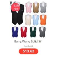 Chaleco de seda para hombre, Jacquard, verde, azul, rojo, dorado, rosa, corbata, pañuelo, conjunto de gemelos, chaqueta sin mangas de negocios para boda - details 13