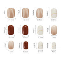 Uñas postizas reutilizables para mujer y niña, uñas postizas con pegamento suave y brillante, 24 piezas - details 1