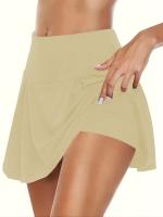 Falda Corta Deportiva para Mujer para Tenis, Bádminton, Yoga - Estilo Atlético Casual, Color Sólido, Mezcla de Poliéster y Spandex Elástico, Lavable a Máquina - Primavera/Verano/Otoño - details 10