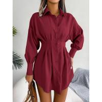 Vestido de blusa de mujer con mangas abullonadas, vestidos de manga larga para mujer, cintura asimétrica, elegante y hermoso - details 24