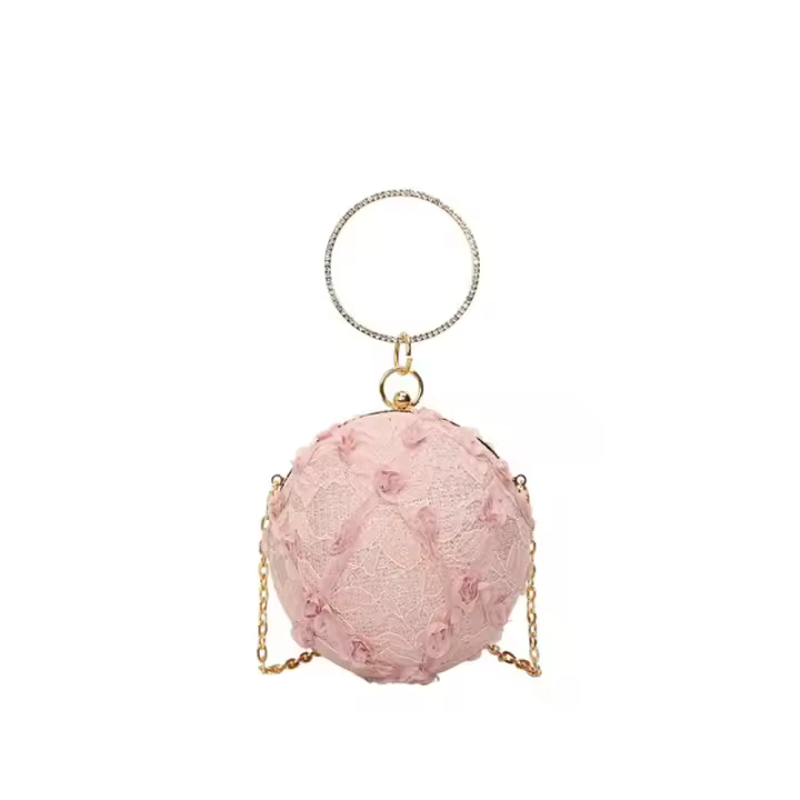 Mini bolso de noche bordado para banquete, bolso de hombro de encaje, bolso de bola, bolso cruzado, bolso de mano de gran capacidad para fiesta - 1