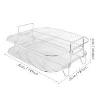 Estante cuadrado de dos capas para freidora de aire, accesorios de acero inoxidable para deshidratador, 4,2-5. 8qt - details 5