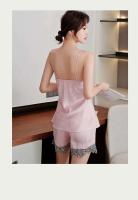 5 Unids/set Tre seda mujer Ence satén cuello en V ropa de dormir de primavera para el hogar - details 15