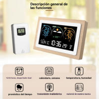 Reloj Meteorológico Multifuncional Pantalla de Colores Medidor de Temperatura y Humedad Interior y Exterior Despertador Electrónico de Predicción del Tiempo - details 2