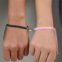 2 unids/set corazón romántico magnético atraer pareja para Mujeres Hombres moda cuerda trenzada pulsera a juego joyería de amistad - details 5