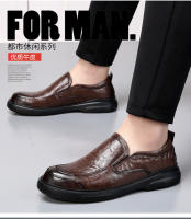 Nuevos zapatos de cuero para hombres, calzado informal, transpirable, de negocios, con pedal - details 6