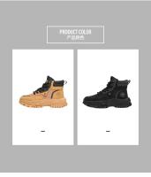 Hombres Estilo Retro Británico High-Top Primavera Transpirable Tobillo Con Cordones Trabajo De Goma Montañismo Al Aire Libre Desierto Combate Ruibarbo - details 14