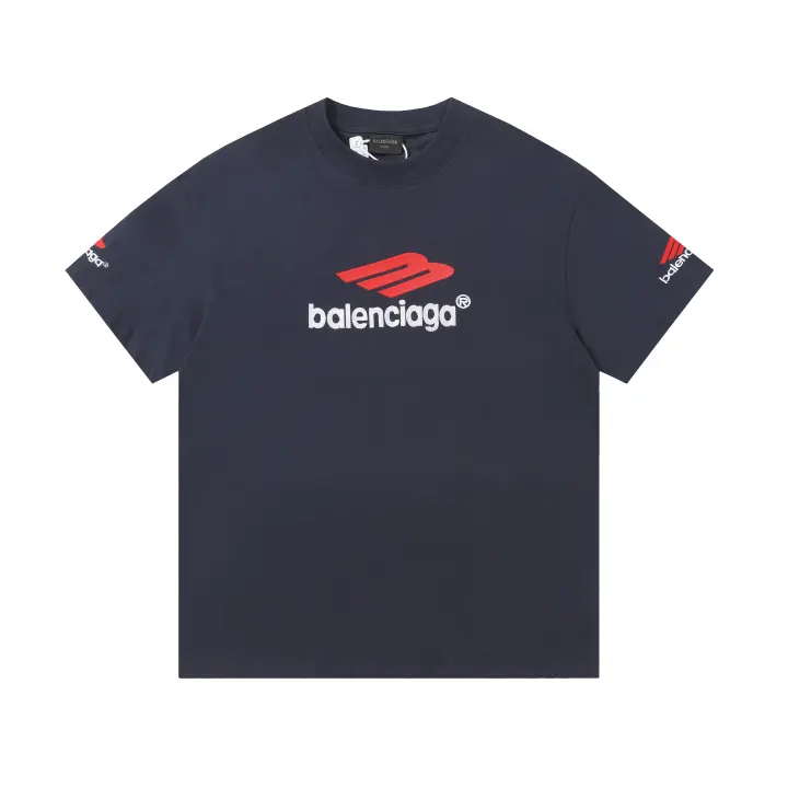 Nueva colección de verano con logotipo impreso frontal, camiseta deportiva de algodón puro con cuello redondo para hombre, camisa informal de estilo básico para pareja - 1