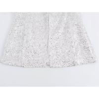 BUNO-2025 novedad de verano, traje informal de manga larga con cuello en V y lentejuelas para mujer, conjunto de pantalones cortos informales de cintura alta - details 11