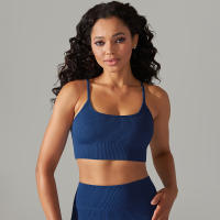 Hamidou-Sujetador deportivo Sexy para mujer, ropa interior deportiva a prueba de golpes, almohadilla extraíble para el pecho, para gimnasio, entrenamiento, Fitness, correr, Tops de realce - details 1