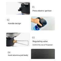 Horno Brs61 para mochila de camping, estufa de cocina de propano integrado, estufa de recolección de calor - details 10