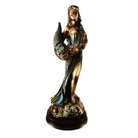 Estatua de Fortuna con los ojos vendados, griega antigua diosa romana de La Fortuna, escultura de suerte azul Vintage, decoraciones de la suerte para el hogar - details 0