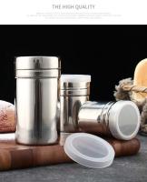 Tarro de acero inoxidable, sal, azúcar, botella de pimienta, tapa giratoria, soporte para palillos de dientes, lata de Aleminación para condimentos para barbacoa, cocina - details 9
