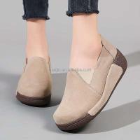 Nuevo diseño de moda, plataforma de piel de vaca, talla 42, altura de cuña suave aumentada, zapatos deportivos informales de cuero baratos - details 6