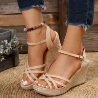Sandalias de tacón de cuña para mujer, zapatos de plataforma, Verano - details 0