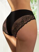Paquete de 6 braguitas de encaje floral sólido sin costuras, sensuales, cómodas, transpirables y elásticas - details 4