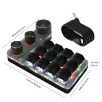 Programming ro Custom Keyboard 12 3 Knobs RGB 18 Character One Key Password Copy Paste nical Hotswap Keypad - details 4