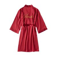 Bata de novia para dama de honor, bata Sexy para mujer, albornoz, camisón corto, ropa de dormir informal, Kimono de flores Geisha M L XL - details 6